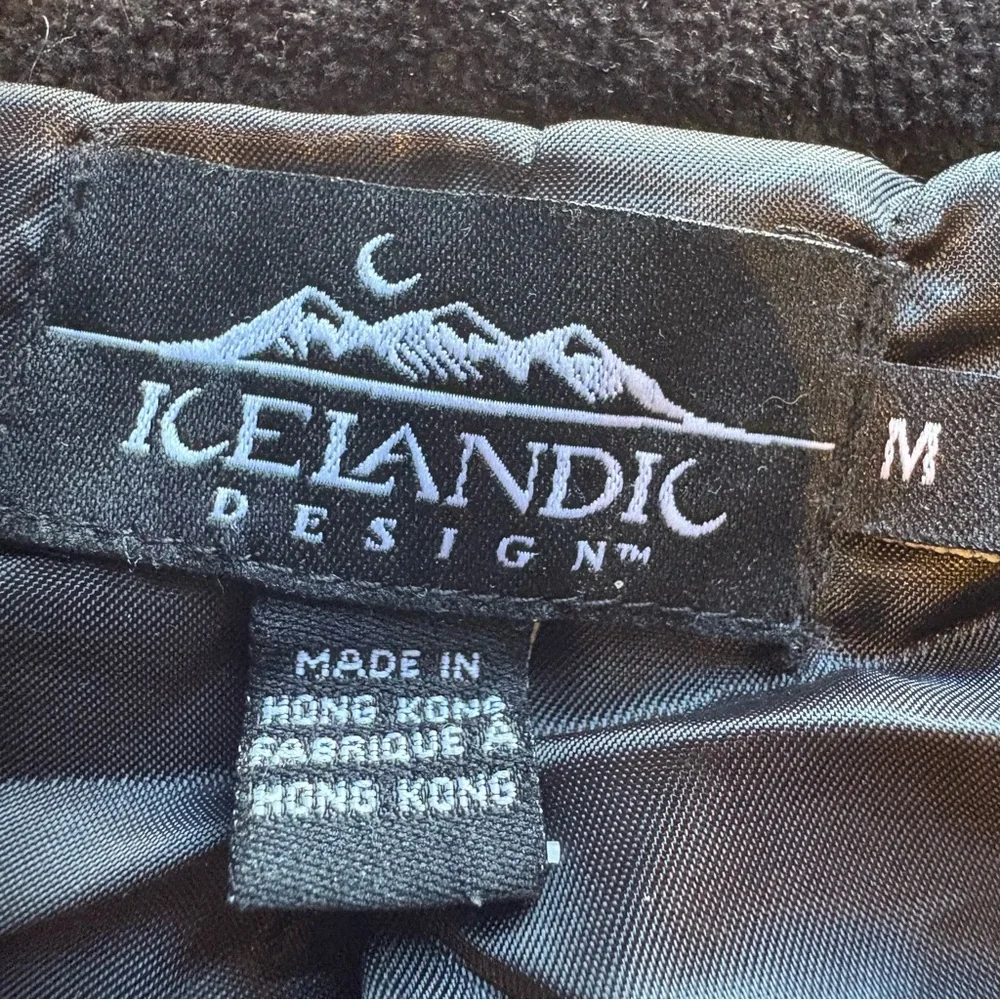 Icelandic Design Women's Full zip Wool Sweater Green/Purple Multi Size Medium - Picture 3 of 10